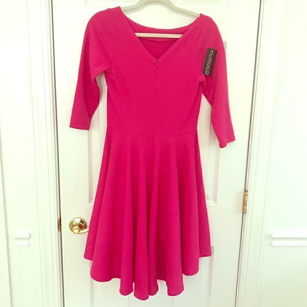 Numoco women’s dress pink sz small high low hem